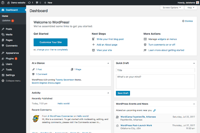 WordPress Admin Dashboard Access